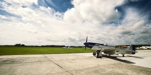 airplane on runway