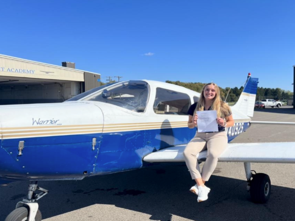 Adversity in Pilot Training - Student receives private pilot's license after overcoming adversity in her pilot training.