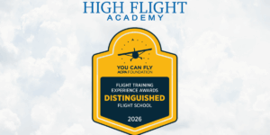 High Flight Academy's 2026 Flight Training Experience Awards badge for distinguished flight school.